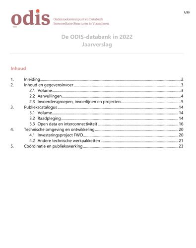 Kaft van ODIS databank 2022