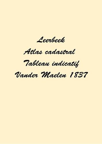 Kaft van Leerbeek - Index Vander Maelen 1837