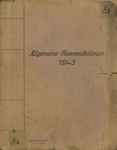 Kaft van Allgemeine Heeresmitteilungen 1943