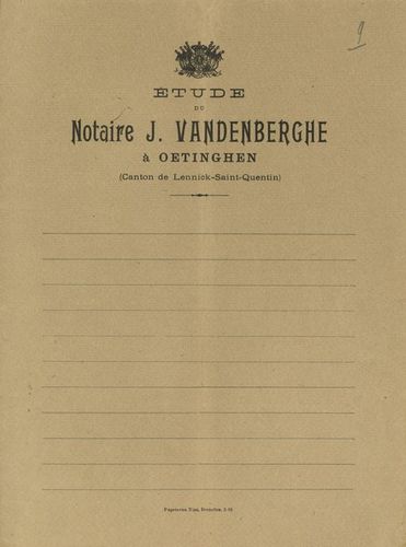 Kaft van 19180923 - Openbare verkooping - Dedobbeleer - Vander Eeckt - Moonens