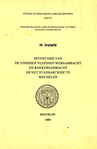 Kaft van Inventaris van de fondsen vleeshouwersambacht en bakkersambacht op het stadsarchief te Mechelen