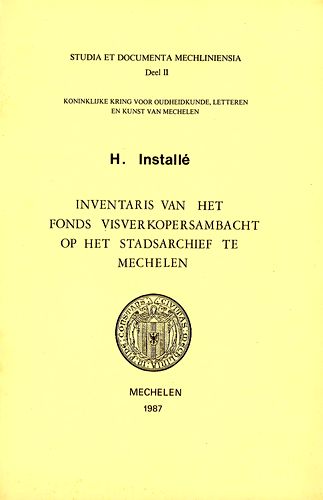 Kaft van Inventaris van het fonds visverkopersambacht op het stadsarchief te Mechelen