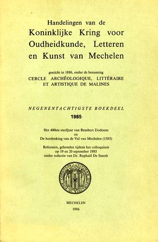 Kaft van Handelingen van de Koninklijke Kring voor Oudheidkunde, Letteren en Kunst van Mechelen