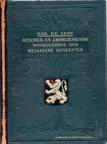 Kaft van Geschied- en Aardrijkskundig woordenboek der Belgische gemeenten