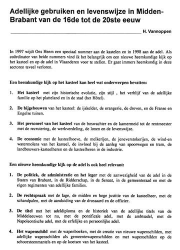 Kaft van Adellijke gebruiken en levenswijze in Midden-Brabant