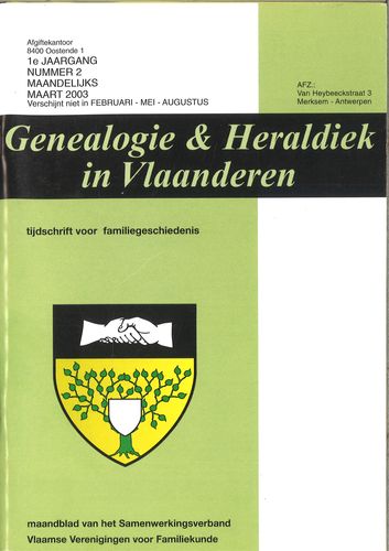 Kaft van Genealogie en Heraldiek in Vlaanderen 2003-2