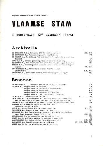 Kaft van Vlaamse Stam 1975