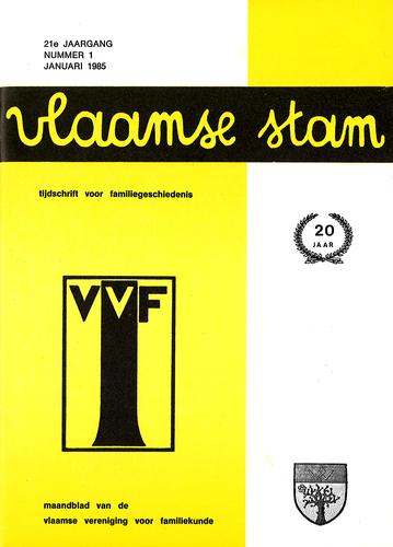 Kaft van Vlaamse Stam 1985-01