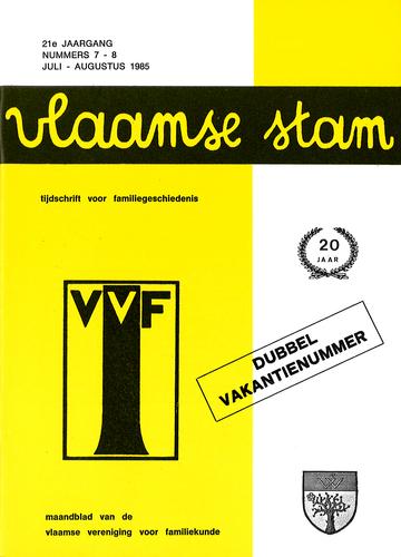 Kaft van Vlaamse Stam 1985-07-08