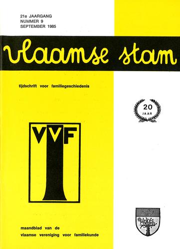 Kaft van Vlaamse Stam 1985-09