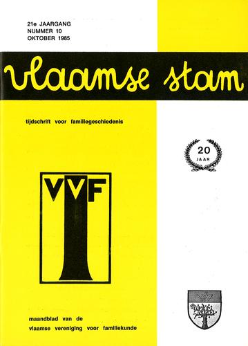 Kaft van Vlaamse Stam 1985-10