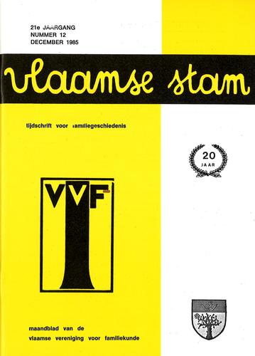Kaft van Vlaamse Stam 1985-12