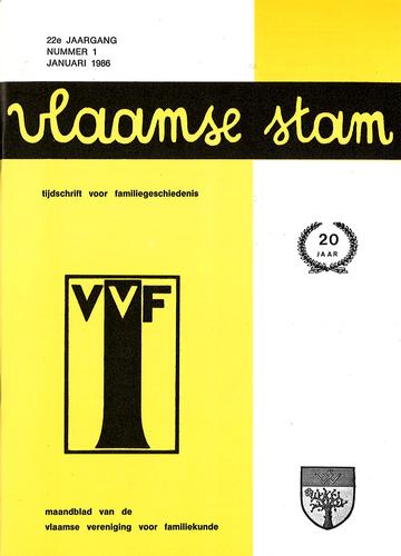 Kaft van Vlaamse Stam 1986-01