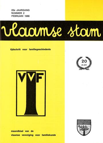 Kaft van Vlaamse Stam 1986-02