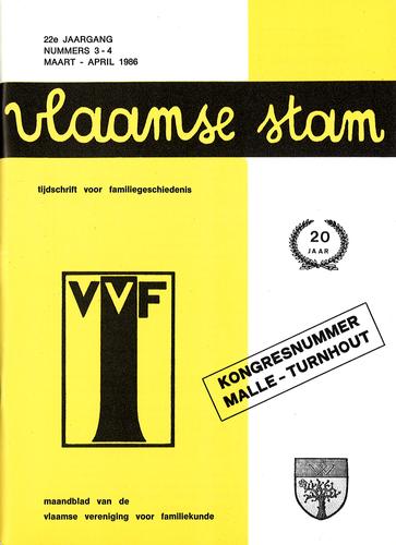 Kaft van Vlaamse Stam 1986-03-04