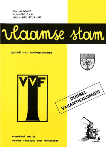 Kaft van Vlaamse Stam 1986-07-08