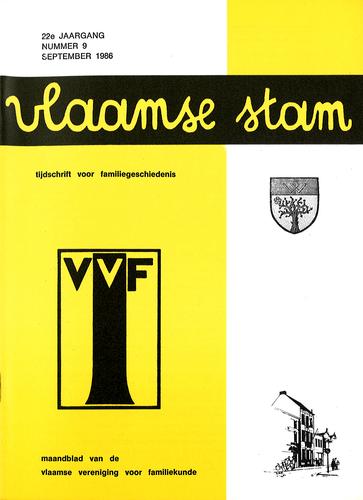 Kaft van Vlaamse Stam 1986-09