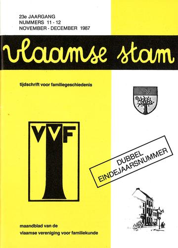 Kaft van Vlaamse Stam 1987-11-12