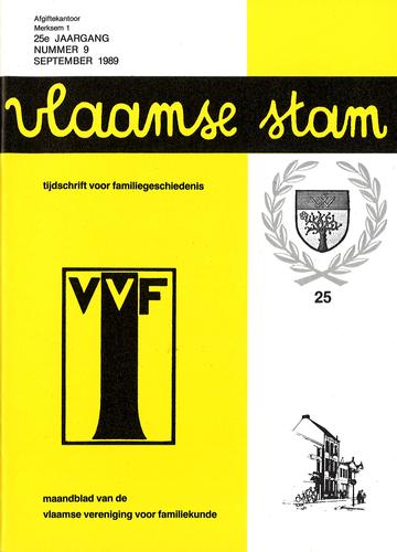 Kaft van Vlaamse Stam 1989-09