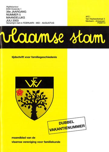 Kaft van Vlaamse Stam 2003-05