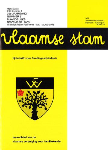Kaft van Vlaamse Stam 2003-08