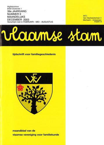 Kaft van Vlaamse Stam 2003-09