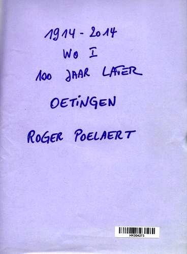 Kaft van WO 1 - 100 jaar later - 1914-2014