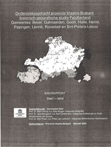 Kaft van Onderzoeksopdracht provincie Vlaams-Brabant: Historisch-geografische studie studie Pajottenland.