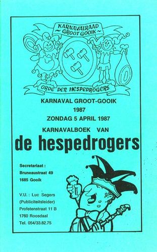 Kaft van Karnavalboek de hespedrogers 1987